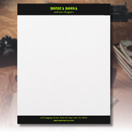 Papel Timbrado Profissional Simples Moderno Neon V