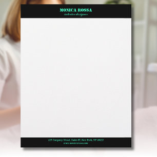 Papel Timbrado Profissional Simples Moderno Neon V