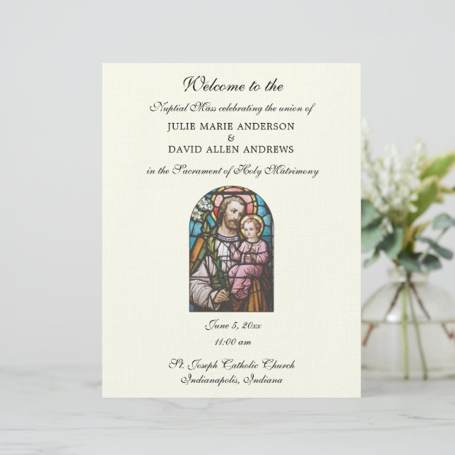 Papel Timbrado Programa de Casamento Católico Econômico     (Em pé/Frente)