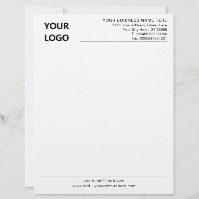 Papel Timbrado Projete o Seu Cabeçalho de Carta Comercial com Exe (Frente)