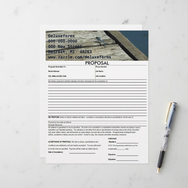 Papel Timbrado Proposta de Dragonfly do Pondhawk Oriental (Frente/Verso In Situ)