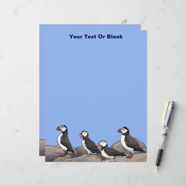 Papel Timbrado Puffins Atlântico (Frente/Verso In Situ)