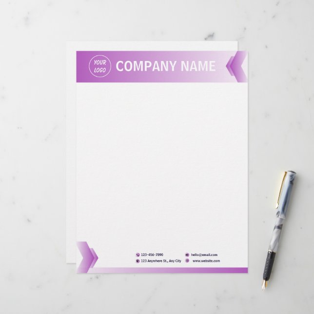 Papel Timbrado Puro E Branco Moderno Profissional (Frente/Verso In Situ)