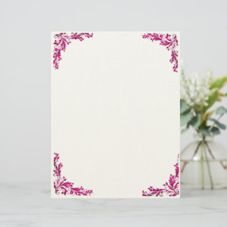 Papel Timbrado Purple Grace Floral Letter Pad