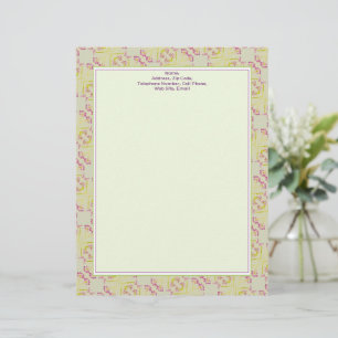 Papel Timbrado Púrpura Rosa E Verde