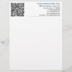 Papel Timbrado QR Code Letterhead Your Business Name Endereço Inf