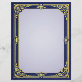 Papel Timbrado Quadro azul e Dourado com o Centro de Lavanda