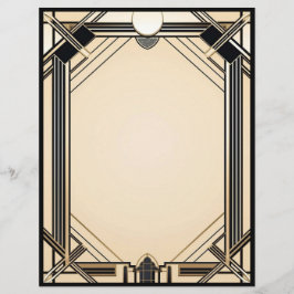 Papel Timbrado Quadro de Deco de Arte Preta e Branca