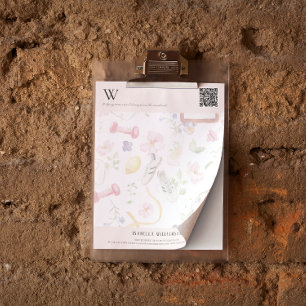 Papel Timbrado Qualidade floral Código QR e marcas