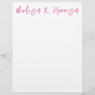 Papel Timbrado Qualquer cor Manuscrito Nome do Script Letterhead
