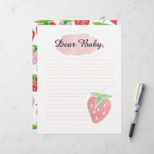 Papel Timbrado Querido Bebê Berry - Letra da primeira vez da cá