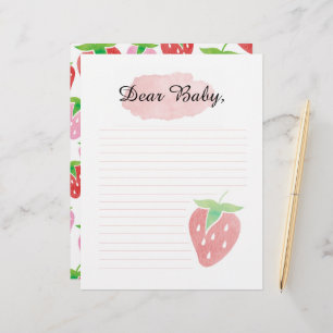 Papel Timbrado Querido Bebê Berry - Letra da primeira vez da cáps