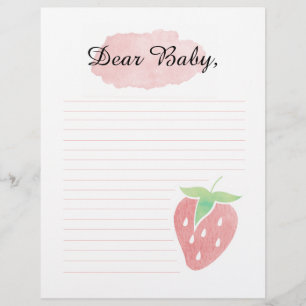Papel Timbrado Querido Bebê Berry, primeira vez - letra da cápsul
