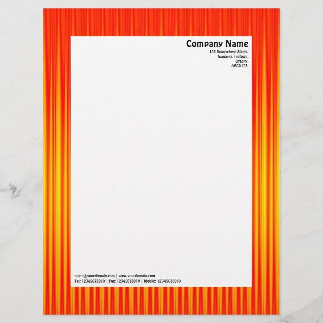 Papel Timbrado Raios II - Vermelho e Amarelo (Frente)