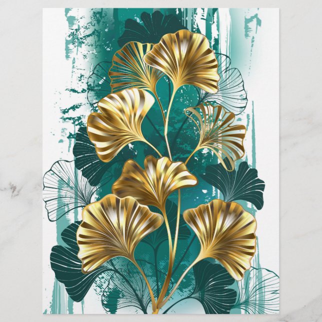Papel Timbrado Ramificação com Ouro deixa Ginko Biloba (Frente)