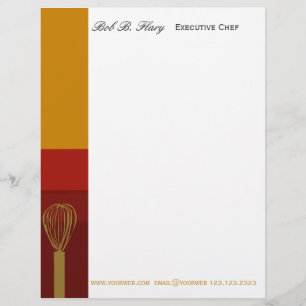 Papel Timbrado Receitas profissionais do cozinheiro da