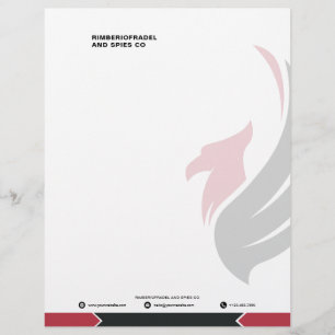 Papel Timbrado Red and Black Modern Business Letterhead