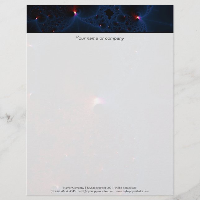 Papel Timbrado Red Blue Cels Art Fractal (Frente)