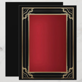 Papel Timbrado Red Dourado Art Deco Luxury