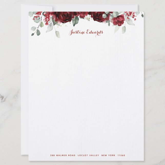 Papel Timbrado Red Peony Epiphany  (Frente)