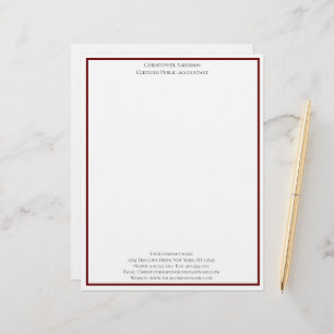 Papel Timbrado Red White Professional Business Personalizado 