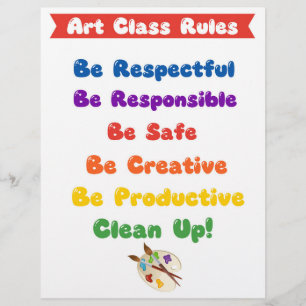 Papel Timbrado Regras da Aula de Arte (em Cores) -