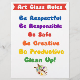Papel Timbrado Regras da Aula de Arte (em Cores) -