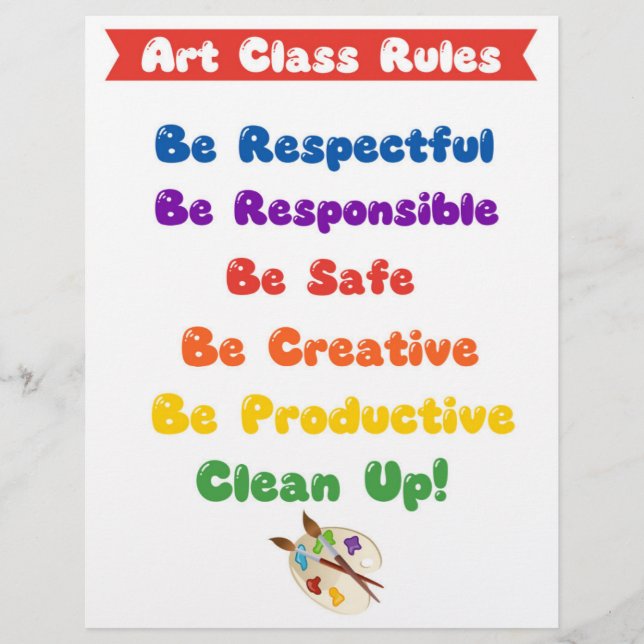 Papel Timbrado Regras da Aula de Arte (em Cores) - (Frente)