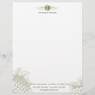 Papel Timbrado Repto da comida & da bebida. Uvas
