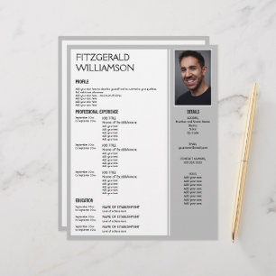 Papel Timbrado RESUMO Personalizado de Fotografia da Cinza Profis