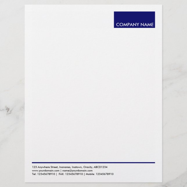 Papel Timbrado Retângulo - Azul Escuro (Frente)