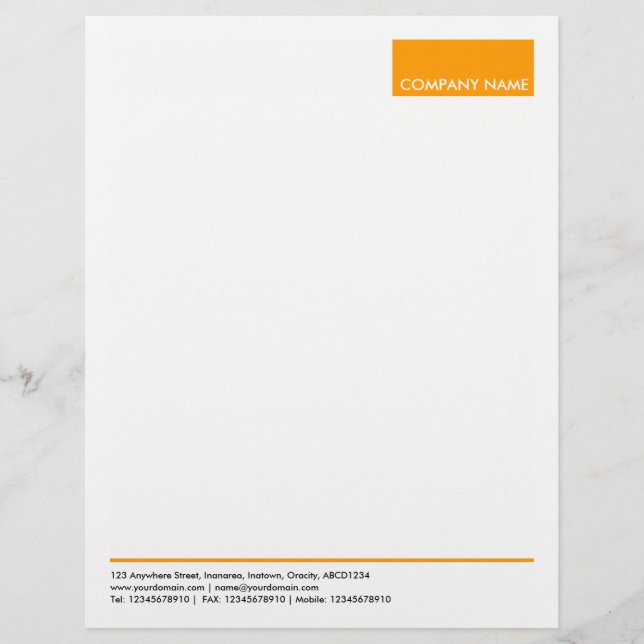 Papel Timbrado Retângulo - Laranja Amarelo (Frente)