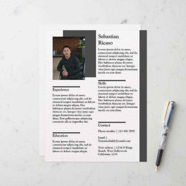 Papel Timbrado Retomar personalizado com modelo de foto (Frente/Verso In Situ)