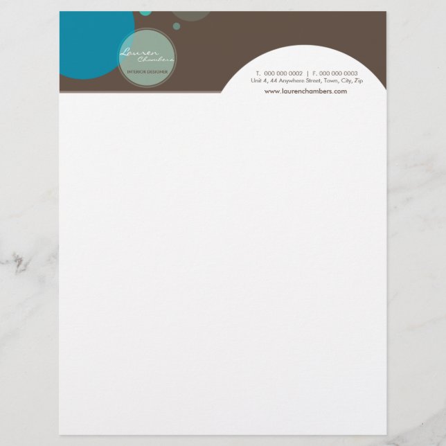Papel Timbrado RETRO BUSINESS LETTERHEAD :: pontos grandes 4 (Frente)