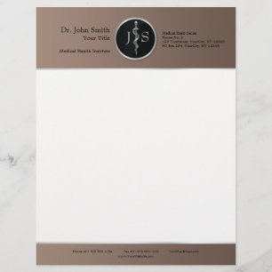 Papel Timbrado Rod de Asclepius Noble Classy Silver Médico