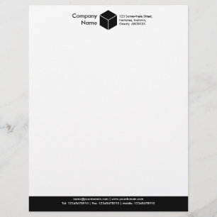 Papel Timbrado Rodapé a cores (Cubo) - Preto