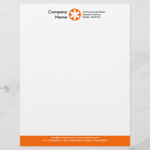 Papel Timbrado Rodapé a cores (logotipo Asterisk) - Laranja