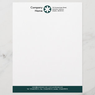 Papel Timbrado Rodapé a cores (logotipo Asterisk) - Verde escuro