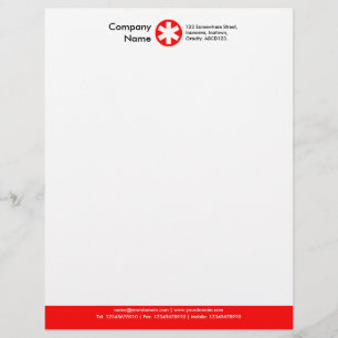 Papel Timbrado Rodapé a cores (logotipo Asterisk) - Vermelho