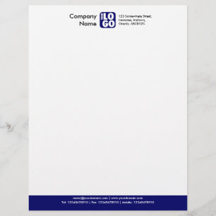 Papel Timbrado Rodapé a cores (seu logotipo) - Marinho azul