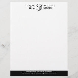 Papel Timbrado Rodapé Colorido (Cubo) - Preto