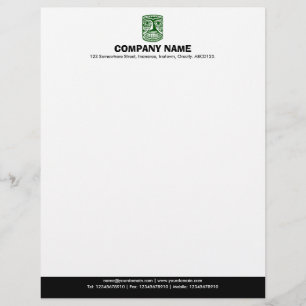 Papel Timbrado Rodapé Colorido (Tiki) - Verde-escuro e Preto