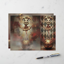 Papel Timbrado  Romantic Clown Scrapbooking Sheet