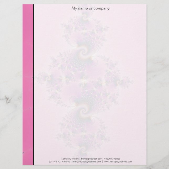 Papel Timbrado Rosa Espetacular - Fractal (Frente)