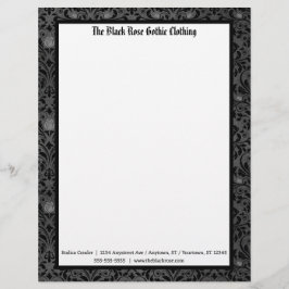 Papel Timbrado Rosa Gótica em Preto e Cinza
