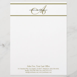 Papel Timbrado Roteiro Dourado do cabeçalho do advogado -