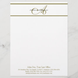 Papel Timbrado Roteiro Dourado do cabeçalho do advogado -