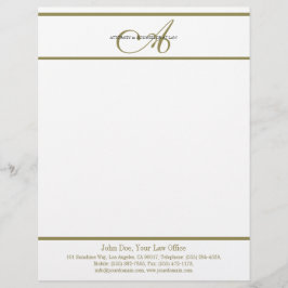 Papel Timbrado Roteiro Dourado do cabeçalho do advogado -