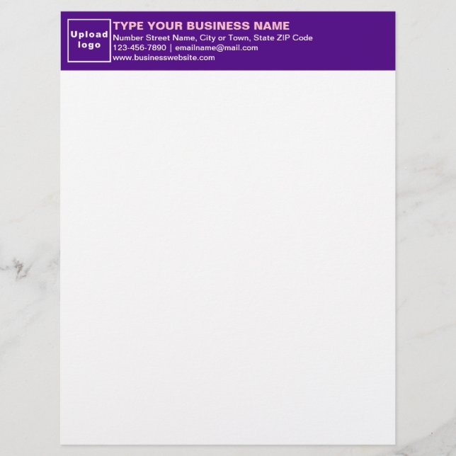 Papel Timbrado Roxo Cabeçalho Comercial Letterhead (Frente)