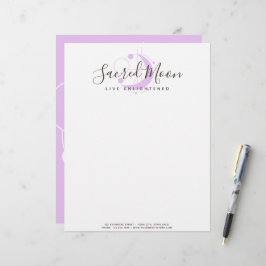 Papel Timbrado Roxo Minimalista da Lua Geométrica Metafísica